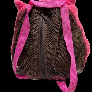 Pink and Brown Mesh Backpack